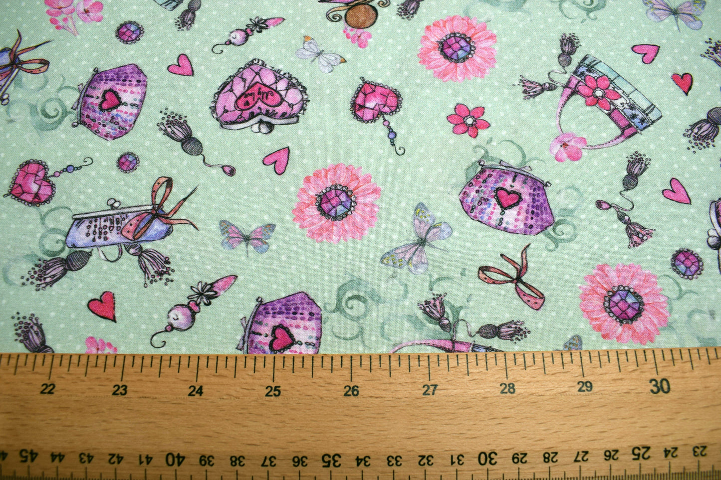 girly fabric, heart fabric, quilting fabric, cotton fabric, Price by the Half Metre The Quilt Sanctuary