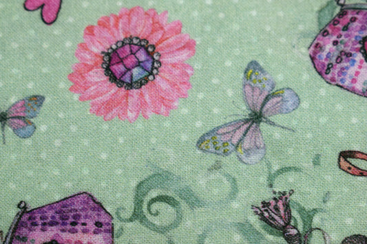 girly fabric, heart fabric, quilting fabric, cotton fabric, Price by the Half Metre The Quilt Sanctuary