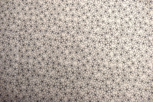 cream floral fabric, stencil flower Quilting fabric, cotton fabric, cream fabric, Price by the Half Metre The Quilt Sanctuary