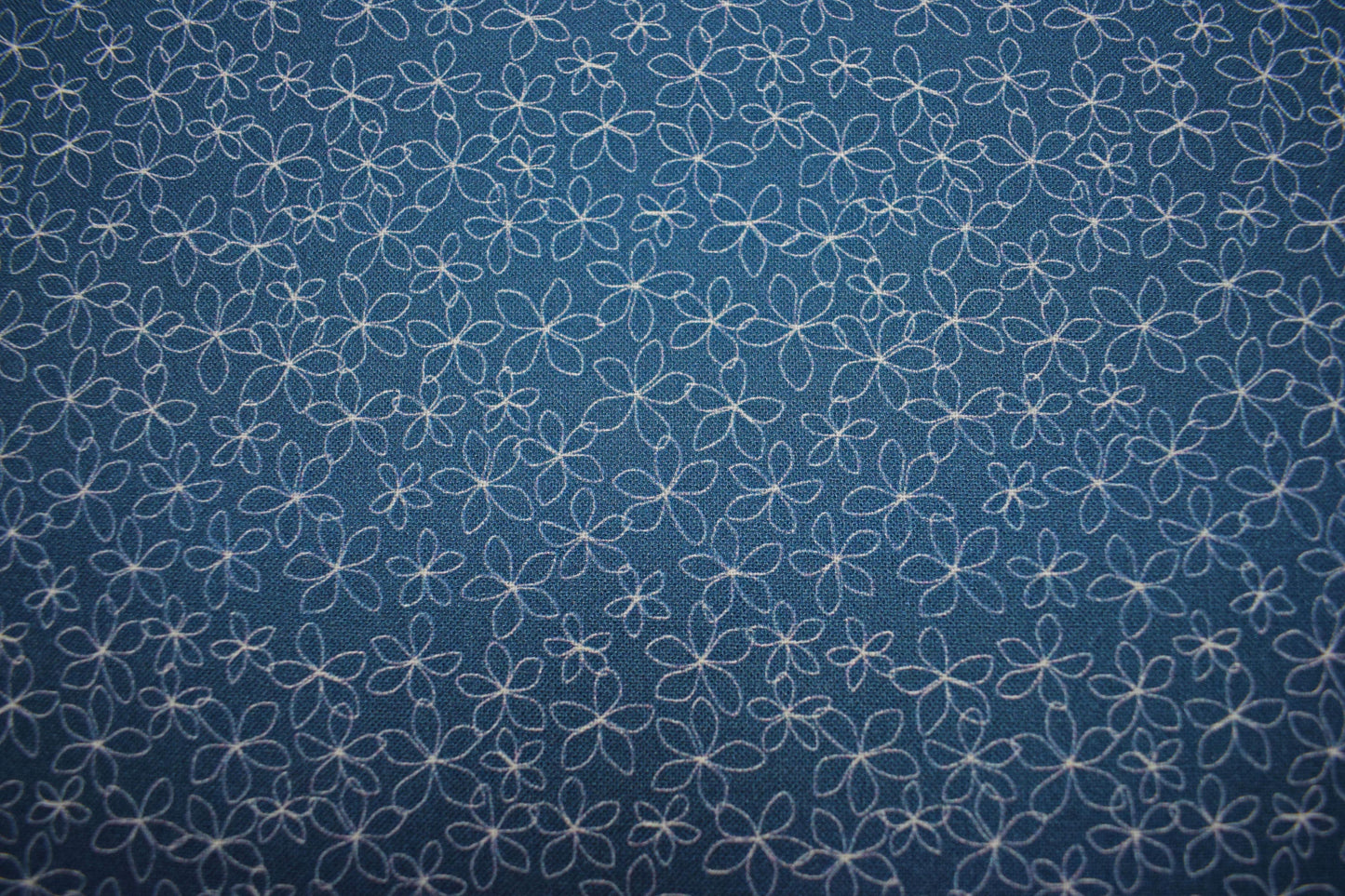 Navy floral fabric, stencil flower Quilting fabric, cotton fabric, Navy fabric, Price by the Half Metre The Quilt Sanctuary