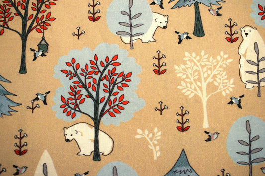 bear fabric, grizzly bear fabric, woodland fabric, quilting fabric, cotton fabric, Price by the Half Metre The Quilt Sanctuary