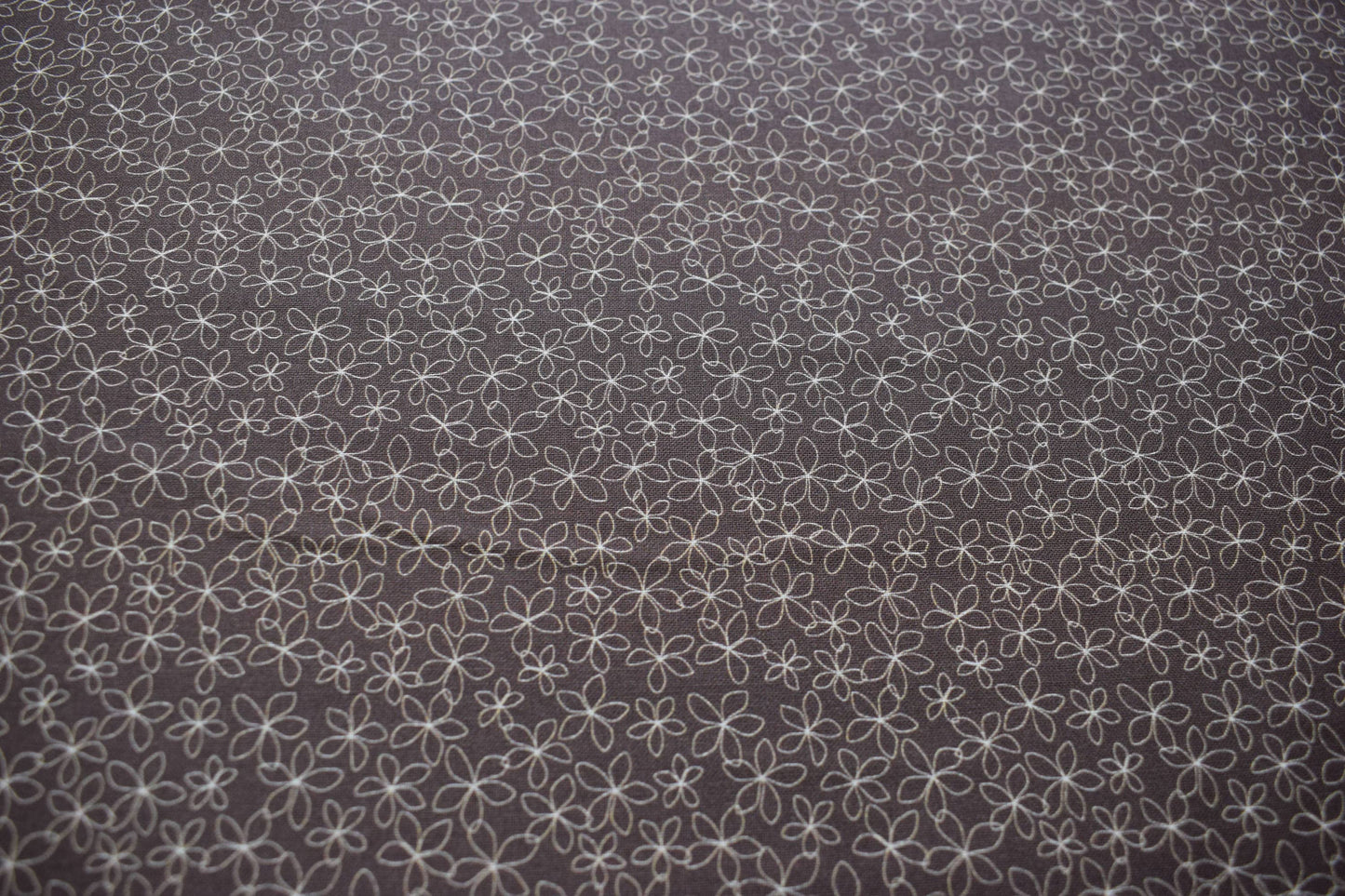 Brown floral fabric, stencil flower Quilting fabric, cotton fabric, brown fabric, Price by the Half Metre The Quilt Sanctuary