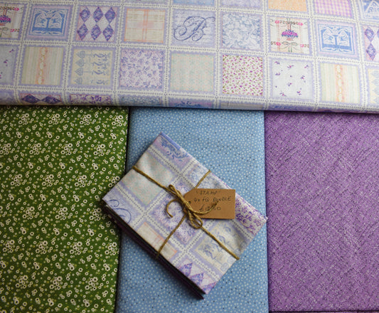 patchwork pattern Fat Quarter bundle, quilting fabric bundle, pastel colours, quilting block fabric, letter fabric, patchwork bundle The Quilt Sanctuary