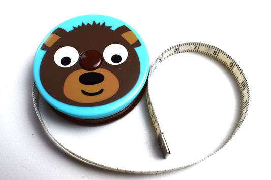 Childrens tape measure, bear tape measure, metro zoo, childrens sewing, sewing gift, tape measure, retractable tape measure, red bear The Quilt Sanctuary