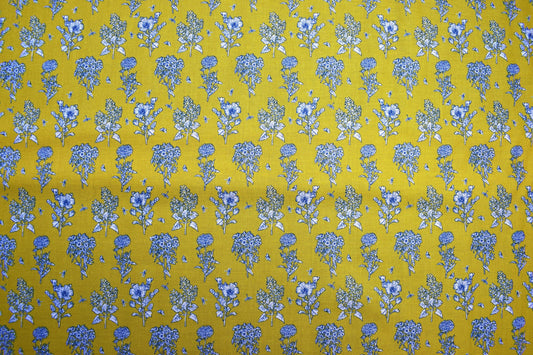 herb fabric , yellow floral fabric, garden fabric, cotton fabric, Price by the Half Metre The Quilt Sanctuary