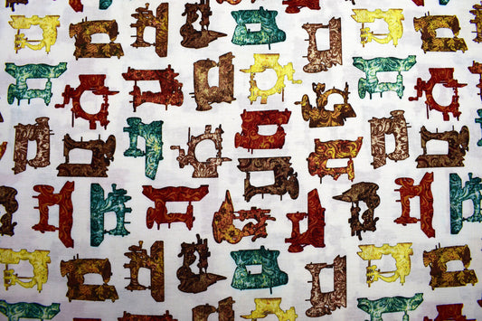 vintage sewing machine fabric , cotton fabric, quilting fabric, quilt fabric, dan morris, quilting treasures Price by the Half Metre The Quilt Sanctuary