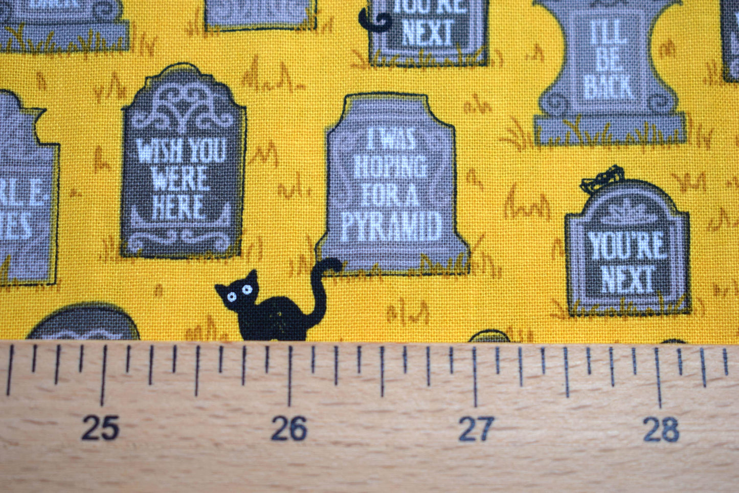gravestone fabric, halloween Quilting fabric, cotton fabric - Price per Half Metre The Quilt Sanctuary