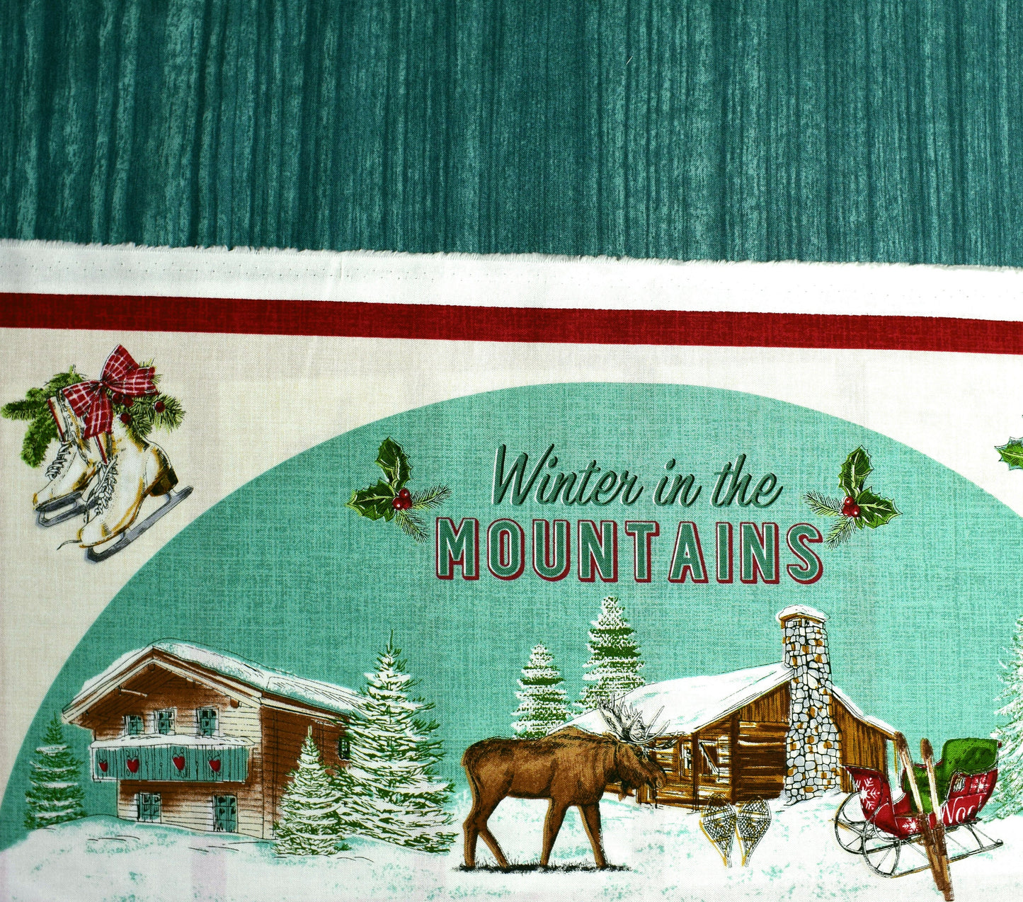 fabric advent calendar kit, christmas countdown, reusable advent calendar, quilting kit, mountain lodge, reindeer fabric, quilting panel The Quilt Sanctuary