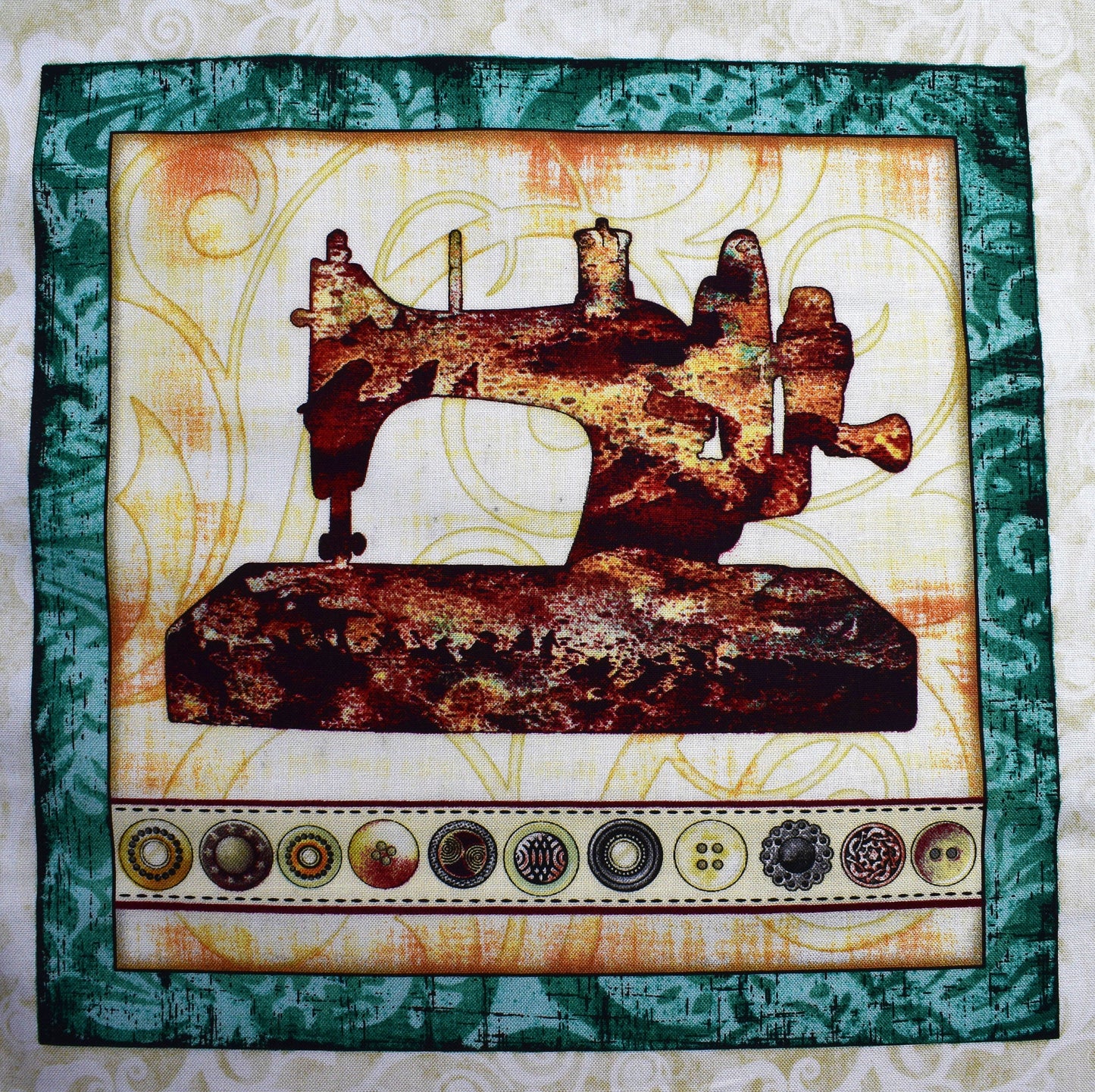 sewing motifs fabric, fabric panel, Quilting panel, cotton fabric, quilting treasures, quilt panel, sewing machine, mankin fabric The Quilt Sanctuary