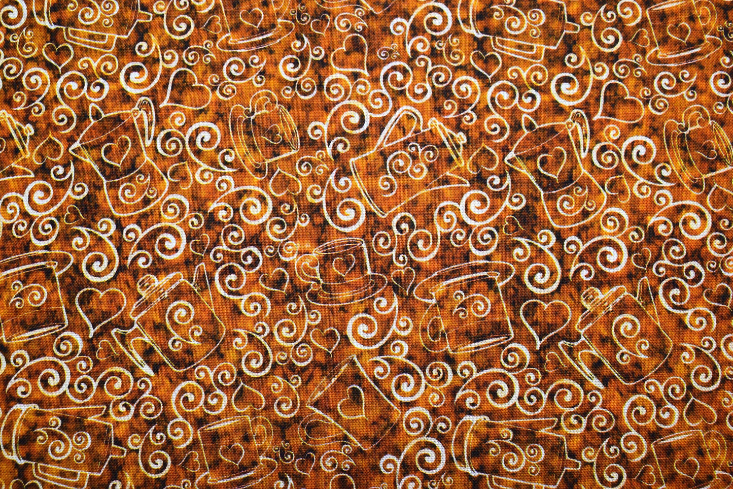 coffee lovers fabric, Quilting fabric, cotton fabric, quilting treasures, cafe all day Price by the Half Metre The Quilt Sanctuary