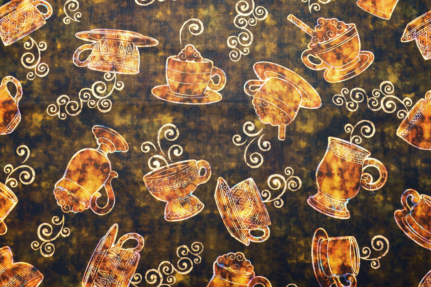 Coffee cups fabric, Quilting fabric, cotton fabric, quilting treasures, cafe all day - Price by the Half Metre The Quilt Sanctuary