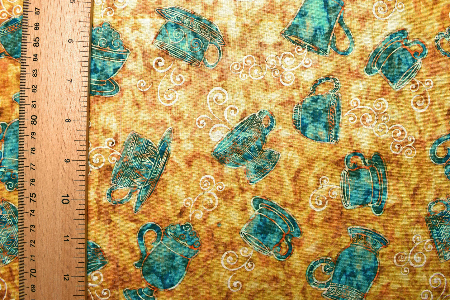 cup of coffee fabric, Quilting fabric, cotton fabric, quilting treasures, cafe all day - Price by the Half Metre The Quilt Sanctuary