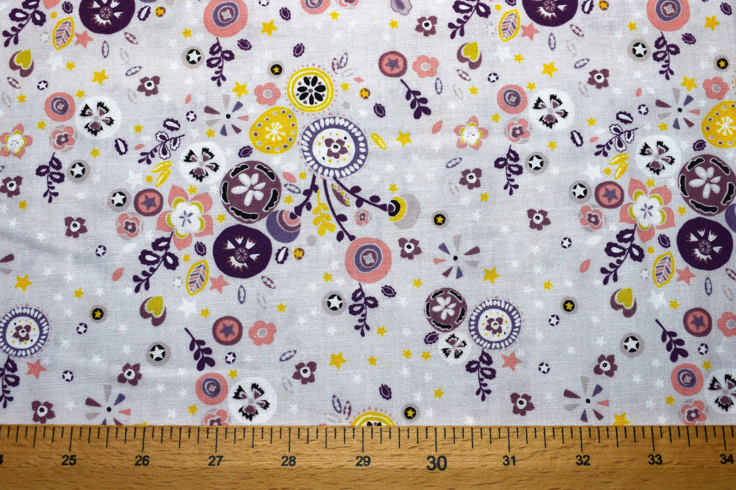 small grey floral Quilting fabric , makower quilting fabric Price by the Half Metre The Quilt Sanctuary