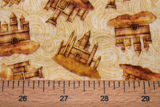 beach fabric, Sepia Sandcastle Fabric, Quilting fabric, Sea Serenade, price by the half metre The Quilt Sanctuary