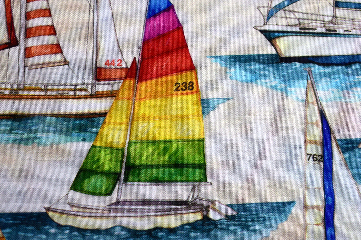 sailing boat fabric, Quilting fabric, Smooth Sailing, price by the half metre The Quilt Sanctuary