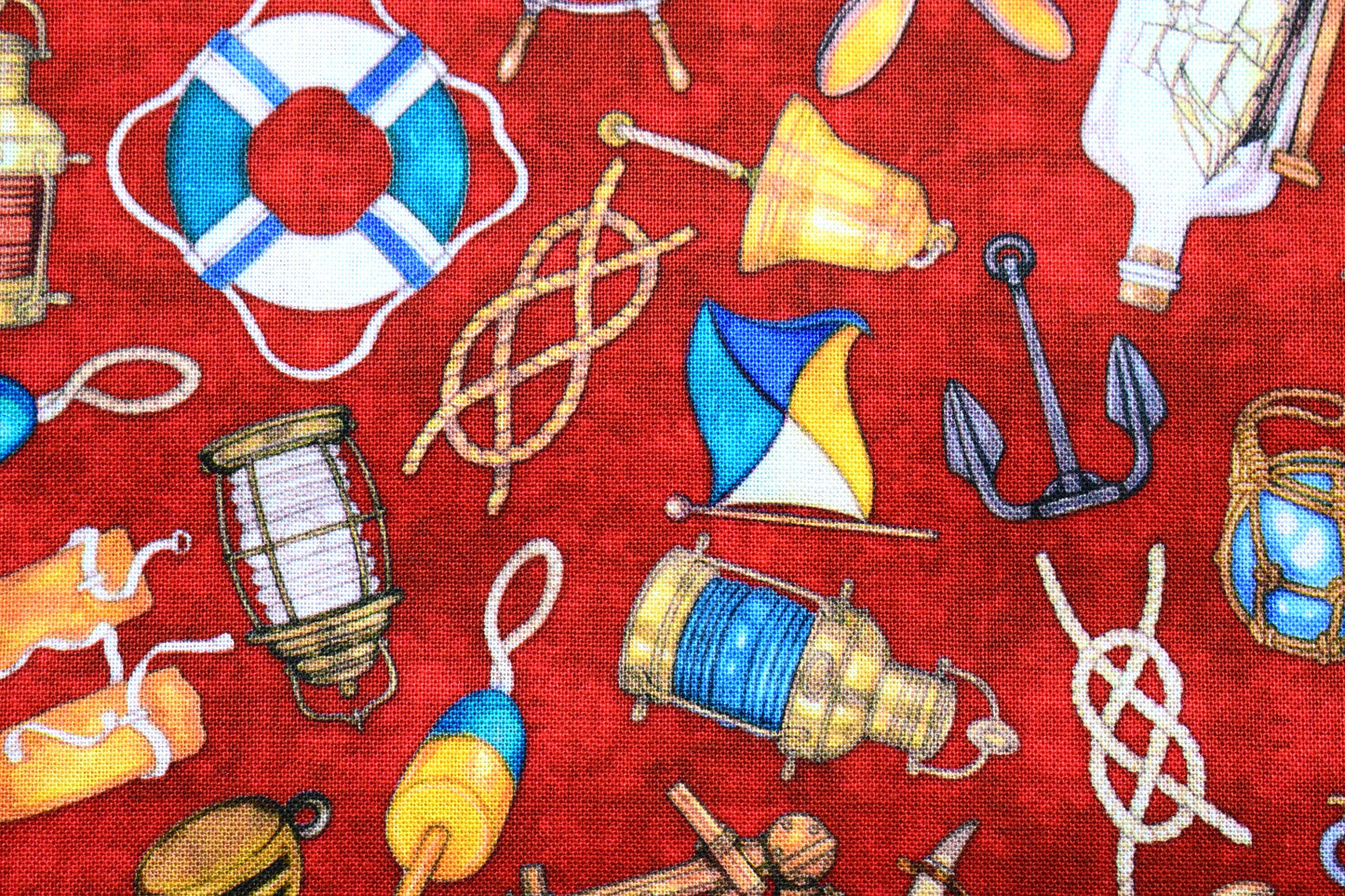 Red Nautical fabric, Quilting fabric, Smooth Sailing, price by the half metre The Quilt Sanctuary