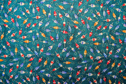 fishing floats fabric, Quilting fabric, Smooth Sailing, price by the half metre The Quilt Sanctuary