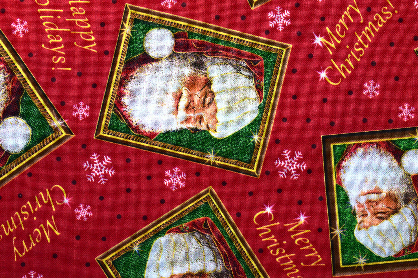 Father Christmas fabric, Santa's List, Christmas Quilting fabric, price by the half metre The Quilt Sanctuary
