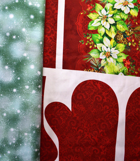 Christmas apron and Oven Mitt kit The Quilt Sanctuary