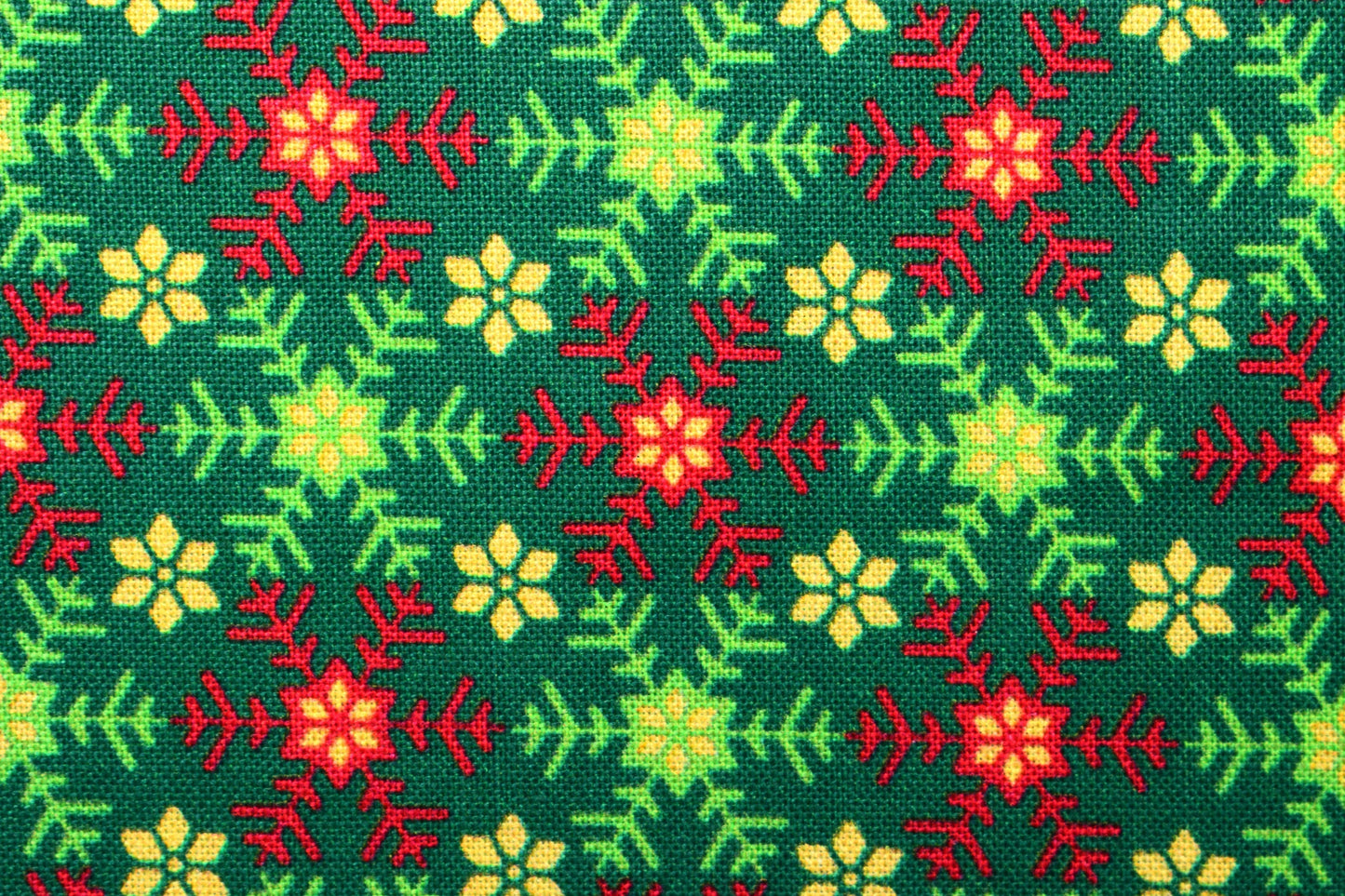 Green snowflake fabric, Santa's List, Christmas Quilting fabric, price by the half metre The Quilt Sanctuary
