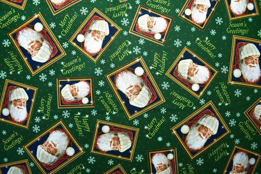 Santa Claus fabric, Santa's List, Christmas Quilting fabric, price by the half metre The Quilt Sanctuary