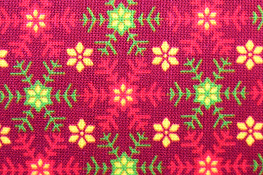 Red snowflake fabric, Santa's List, Christmas Quilting fabric, price by the half metre The Quilt Sanctuary