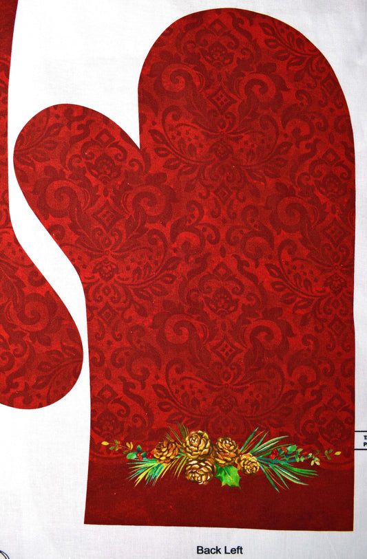 Christmas apron and Oven Mitt panel, fabric apron, apron kit, apron fabric panel, fabric apron, kitchen apron, cooking apron The Quilt Sanctuary