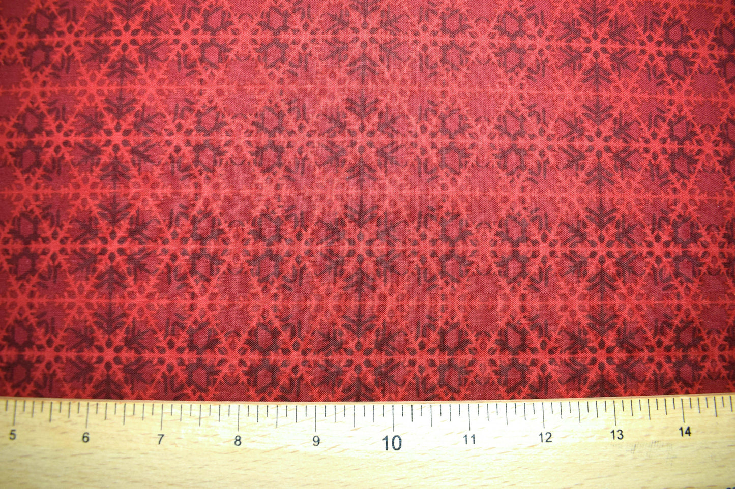Red lattice fabric, Celestial Winter Fabric , Quilting fabric, Jason Yenter - Price by the Half Metre The Quilt Sanctuary