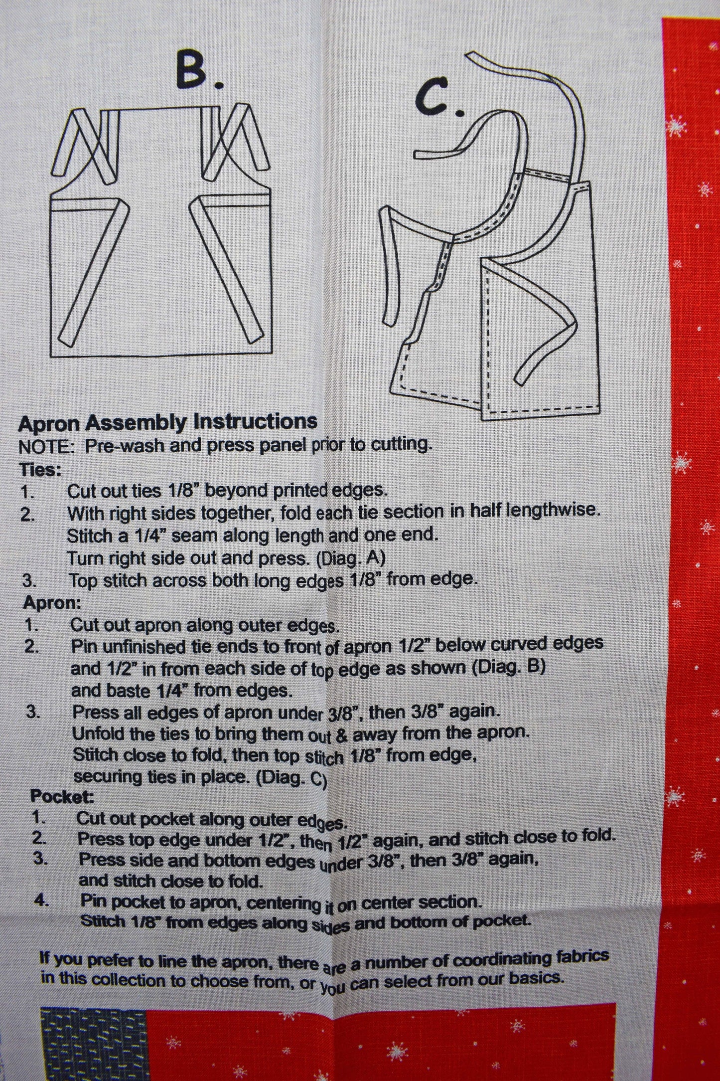 Winterland Christmas apron panel, fabric apron, apron fabric panel The Quilt Sanctuary