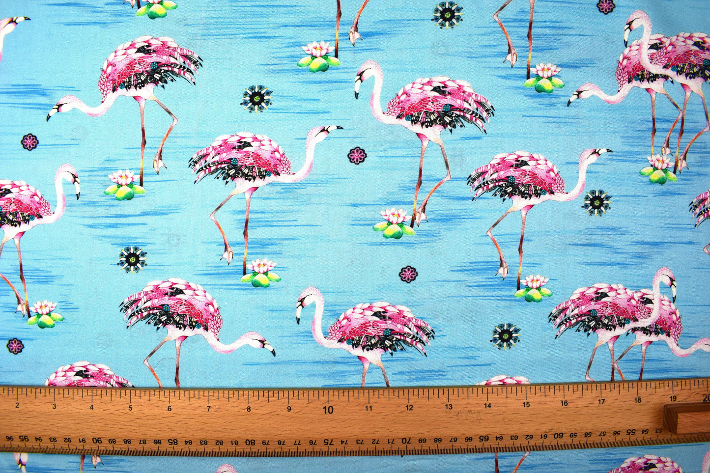 Flamingo fabric, Quilting fabric, cotton fabric, quilting treasures, Fancy Flamingo, Price by the Half Metre The Quilt Sanctuary