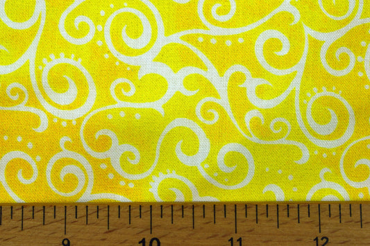 Tonal yellow Extra wide quilt backing fabric, cotton quilting fabric, Ombre Scrolls, price per half metre The Quilt Sanctuary