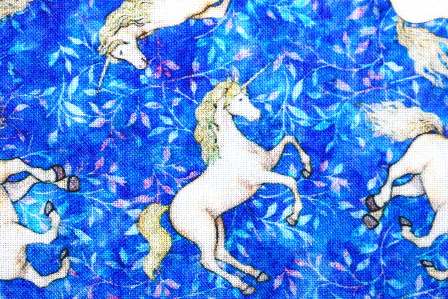 Small blue Unicorn fabric, Quilting fabric, cotton fabric, quilting treasures, Mystical, Price by the Half Metre The Quilt Sanctuary