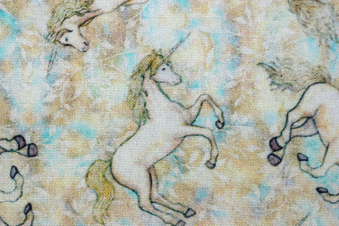 Small Cream Unicorn fabric, Quilting fabric, cotton fabric, quilting treasures, Mystical, Price by the Half Metre The Quilt Sanctuary