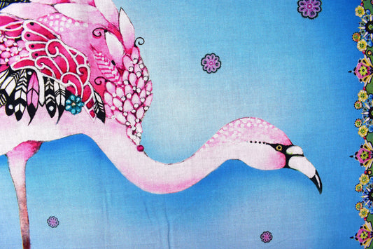 Flamingo fabric panel, Quilting panel, cotton fabric, quilting treasures, quilt panel The Quilt Sanctuary