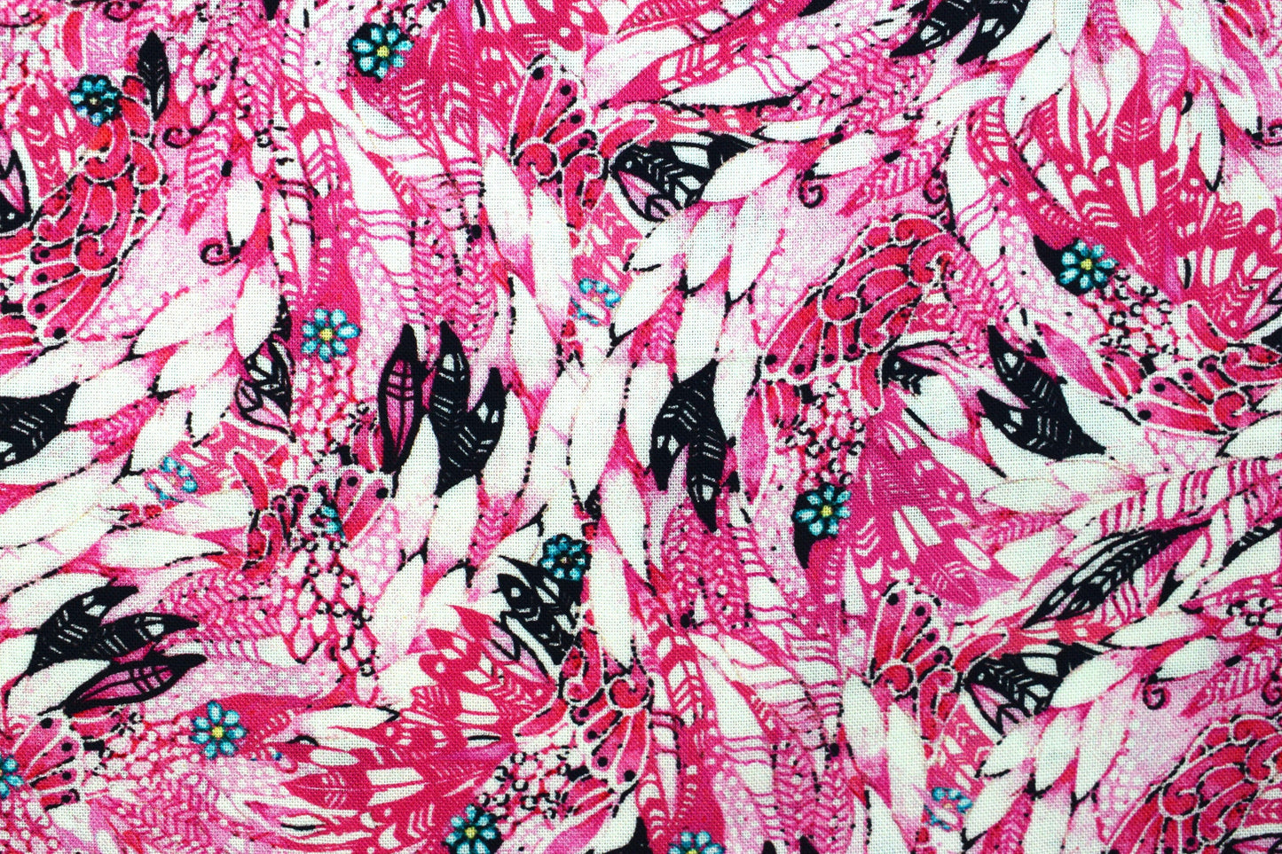 Pink feather fabric, Quilting fabric, cotton fabric, quilting treasures, Fancy Flamingo, Price by the Half Metre The Quilt Sanctuary