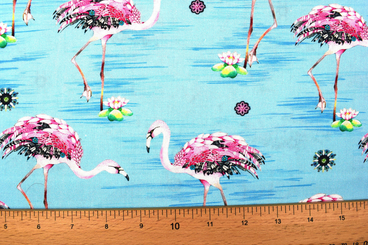 Flamingo fabric, Quilting fabric, cotton fabric, quilting treasures, Fancy Flamingo, Price by the Half Metre The Quilt Sanctuary