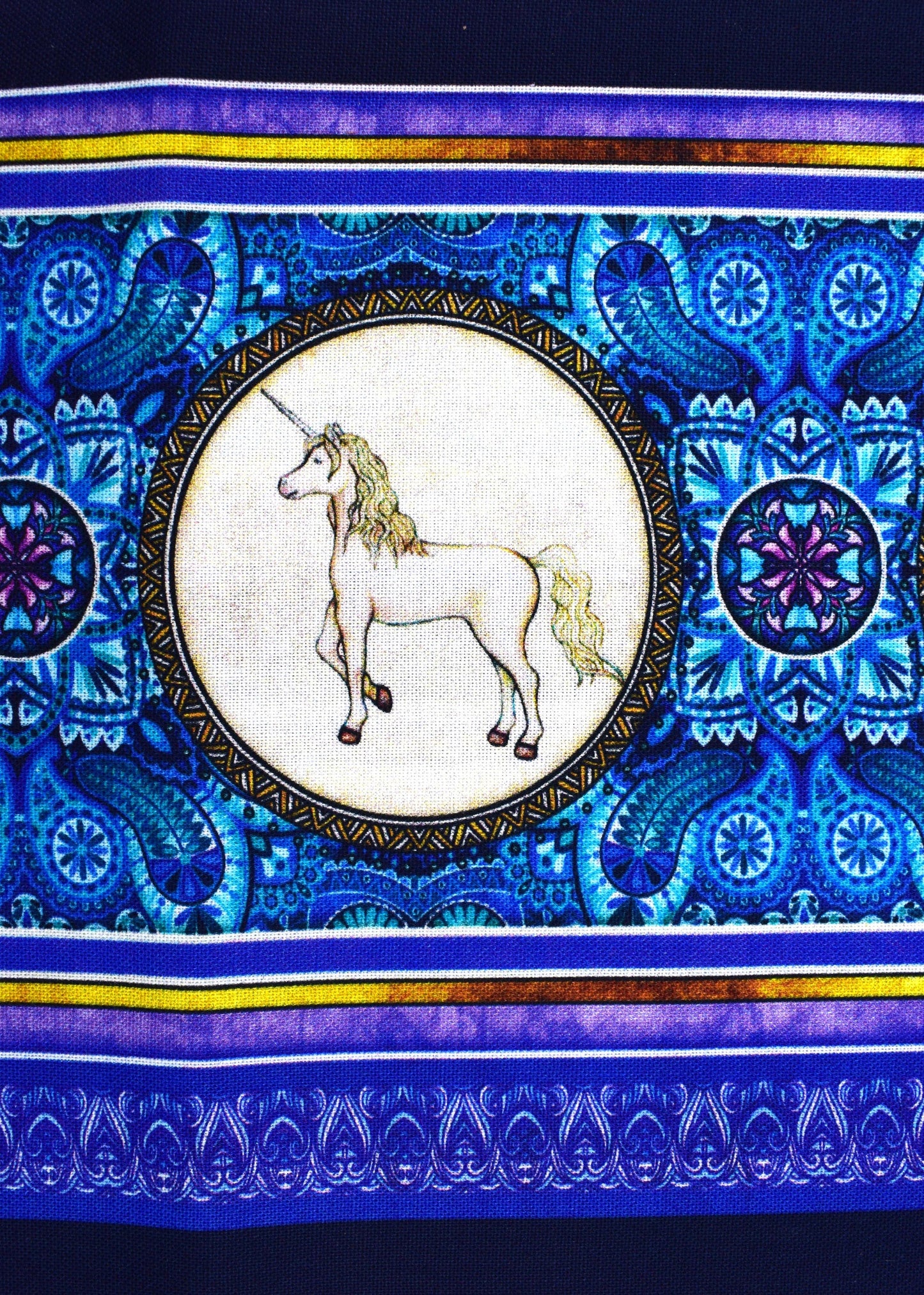 Unicorn Border fabric, Quilting fabric, cotton fabric, quilting treasures, Mystical, Price by the Half Metre The Quilt Sanctuary