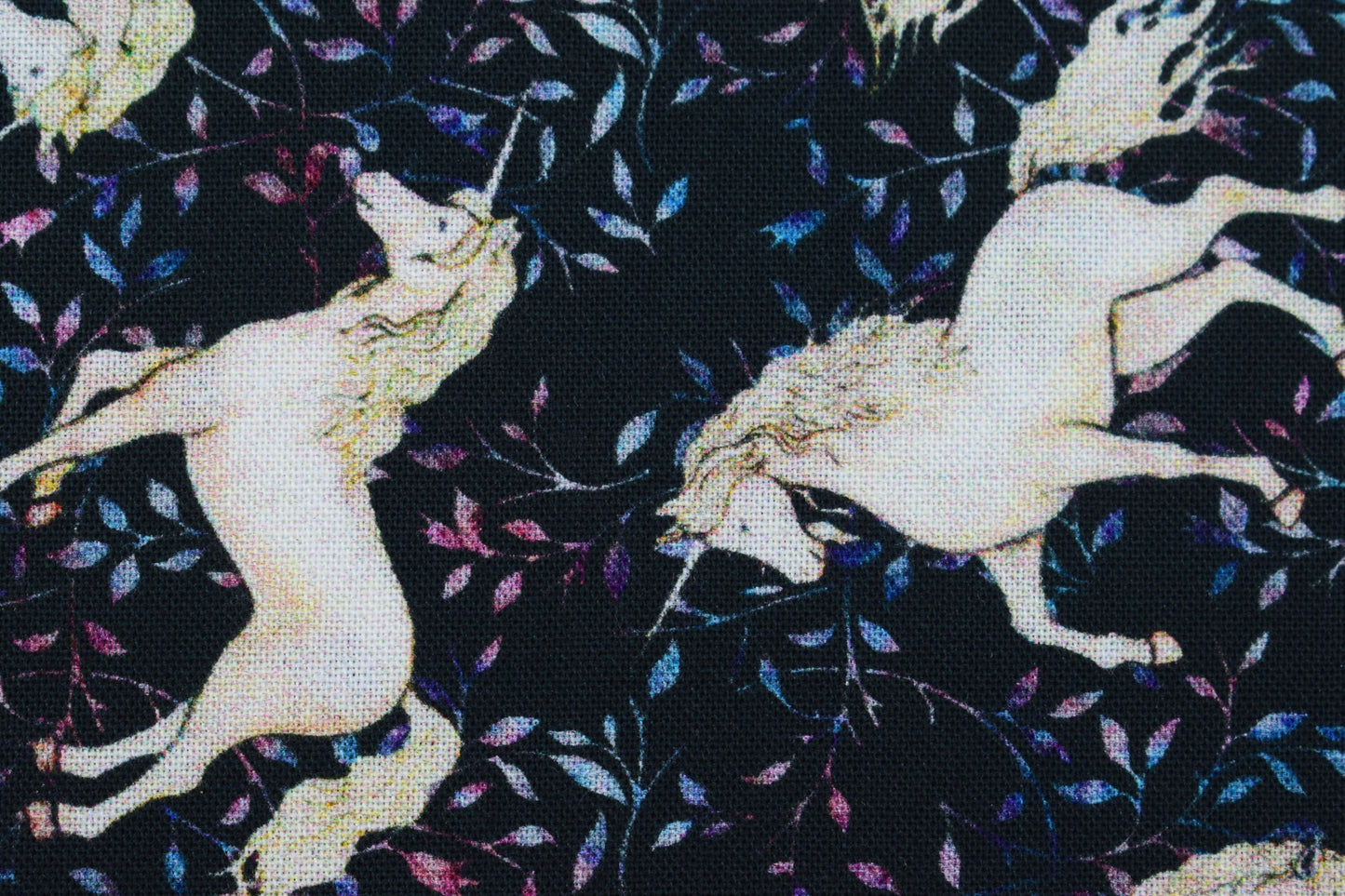 Small black Unicorn fabric, Quilting fabric, cotton fabric, quilting treasures, Mystical, Price by the Half Metre The Quilt Sanctuary