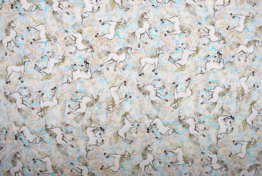 Small Cream Unicorn fabric, Quilting fabric, cotton fabric, quilting treasures, Mystical, Price by the Half Metre The Quilt Sanctuary