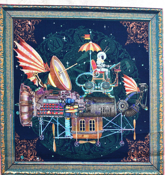 Steampunk Fantasy fabric panel, Quilting panel, Fantasy and Fiction, Quilting treasures The Quilt Sanctuary