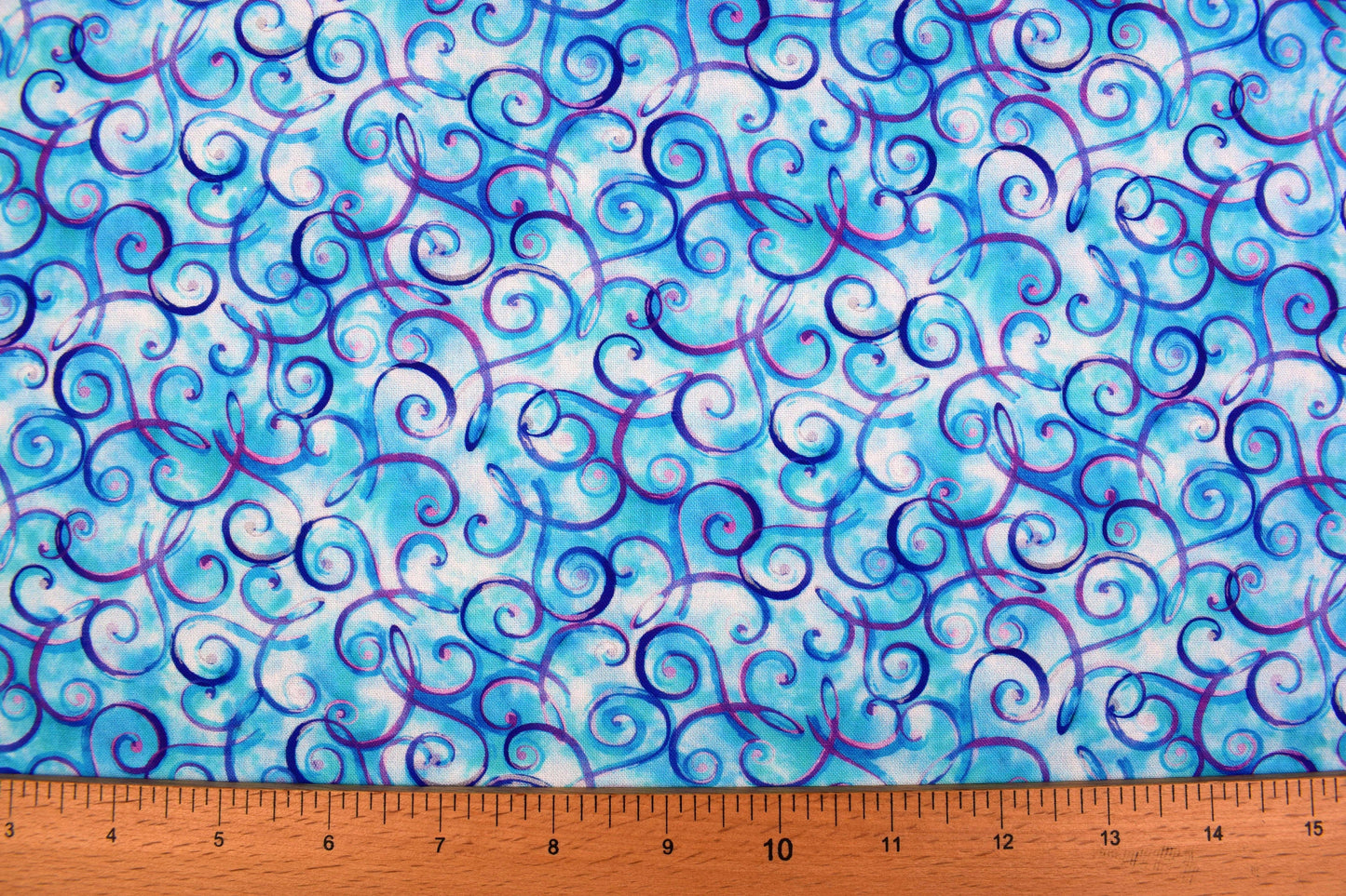 Blue Swirls fabric, Quilting fabric, cotton fabric, quilting treasures, Charlene, Price by the Half Metre The Quilt Sanctuary