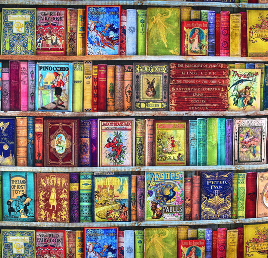 Vintage books fabric, quilting fabric, Library of Rarities robert Kaufman, Price by the Half Metre The Quilt Sanctuary