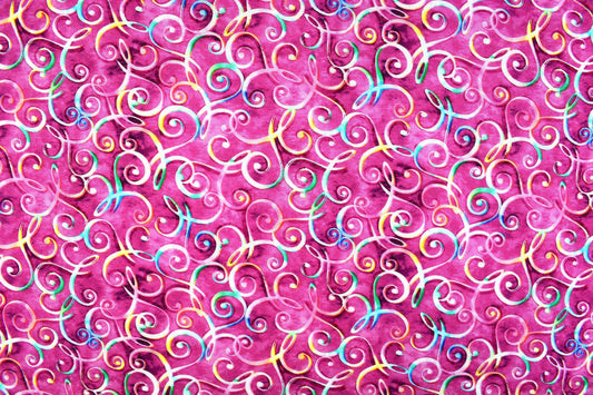 Pink Swirls fabric, Quilting fabric, cotton fabric, quilting treasures, Charlene, Price by the Half Metre The Quilt Sanctuary