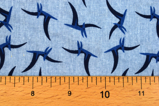 Blue Dinosaur fabric, Quilting fabric, cotton fabric, Childrens fabric - Price by the Half Metre The Quilt Sanctuary