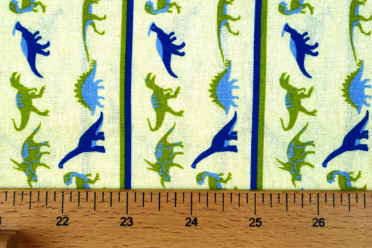 yellow Dinosaur fabric, Quilting fabric, cotton fabric, Childrens fabric - Price by the Half Metre The Quilt Sanctuary