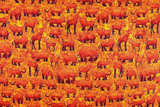 Animal silhouettes fabric, Quilting fabric, cotton fabric, quilting treasures, Serengeti, Price by the Half Metre The Quilt Sanctuary