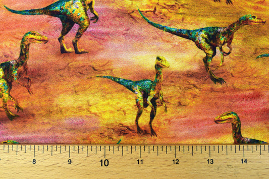 Raptor fabric, Quilting fabric, cotton fabric, velociraptor fabric - Price by the Half Metre The Quilt Sanctuary