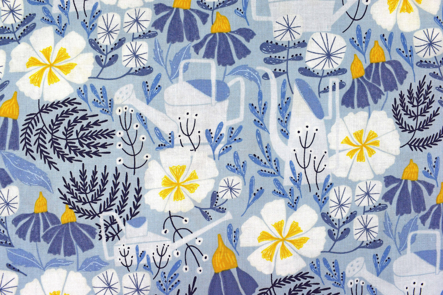 Blue Floral fabric, Quilting fabric, cotton fabric, country garden fabric - Price by the Half Metre The Quilt Sanctuary
