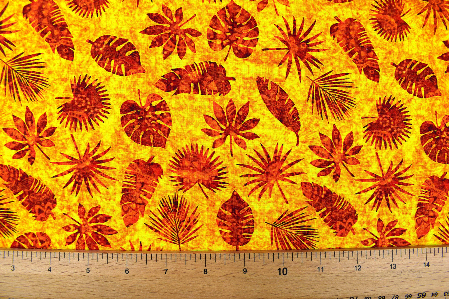 Burnt orange tropical foliage fabric, Quilting fabric, cotton fabric, quilting treasures, Serengeti, Price by the Half Metre The Quilt Sanctuary