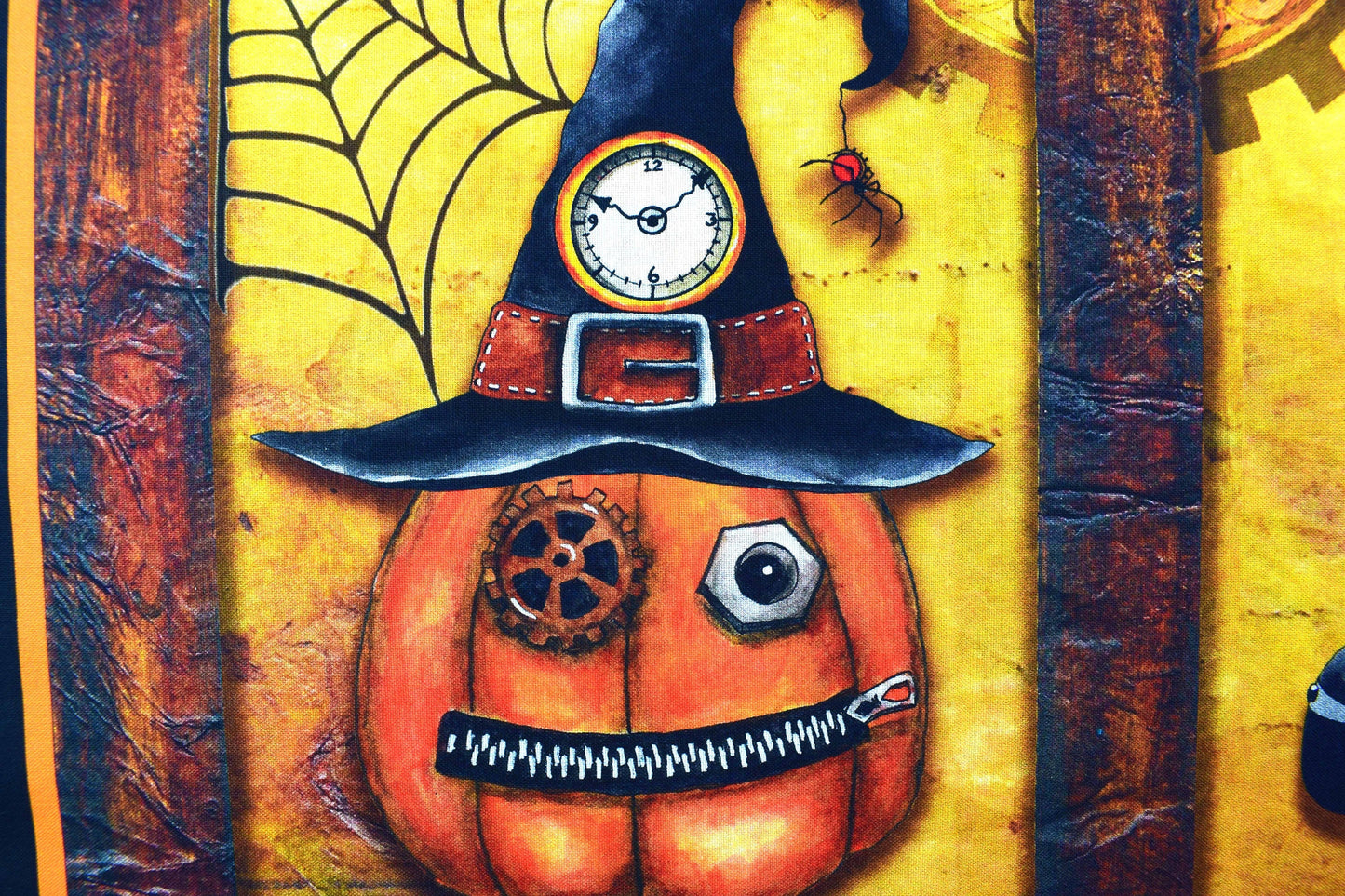 Steampunk Halloween fabric panel, Quilting panel, Quilting treasures The Quilt Sanctuary